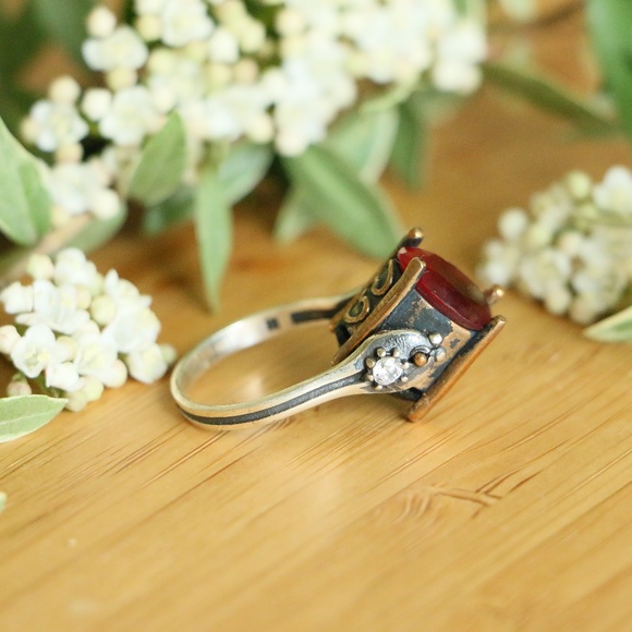 Sterling Silver Jade Stones Revers Rings - Picture 6 of 8